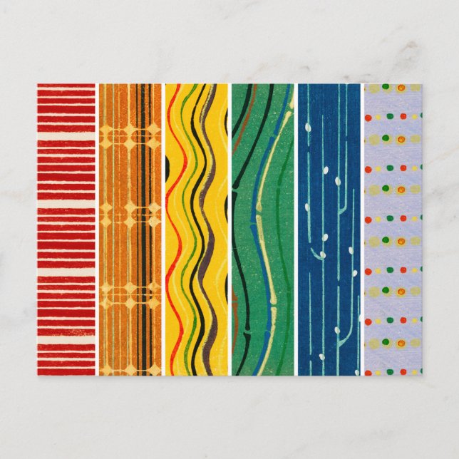 Pride Japansk träblock Textile Mönster Vykort (Framsida)