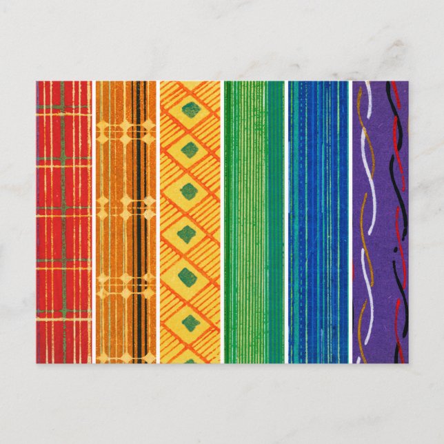 Pride Japansk träblock Textile Mönster Vykort (Framsida)