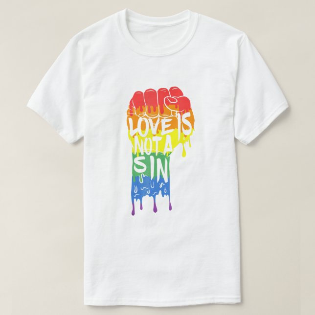 Pride Kärlek är inte en Sin T-Shirt (Design framsida)