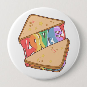 Pride. Kärlek är kärlek. Cute kärlek. Rainbow gay Knapp