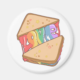 Pride. Kärlek är kärlek. Cute kärlek. Rainbow gay Magnet