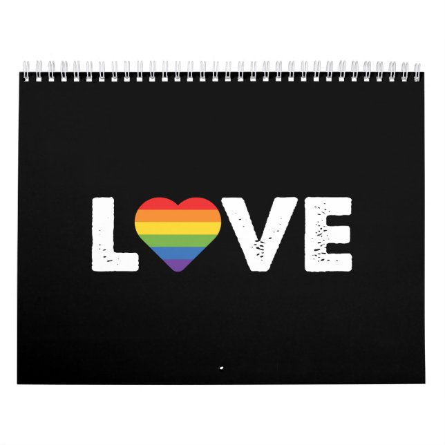 Pride Kärlek är Kärlek Gay Equality Rainbow LGBTQ Kalender (Omslag)