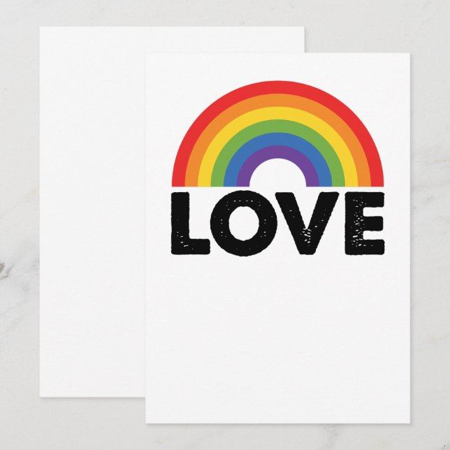 Pride Kärlek är Kärlek Gay Jämlikhet Regnbåge HBTQ Inbjudningar (Fram/baksida)