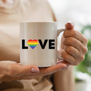 Pride Kärlek är Kärlek Gay Jämlikhet Regnbåge HBTQ Kaffemugg