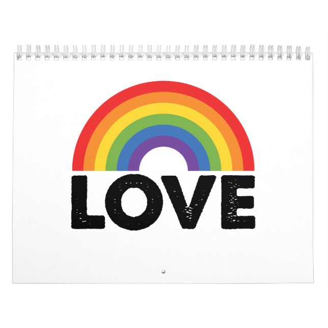 Pride Kärlek är Kärlek Gay Jämlikhet Regnbåge HBTQ Kalender (Omslag)