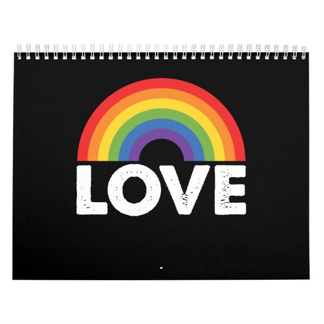 Pride Kärlek är Kärlek Gay Jämlikhet Regnbåge HBTQ Kalender (Omslag)