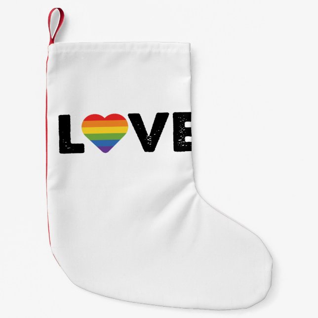 Pride Kärlek är Kärlek Gay Jämlikhet Regnbåge HBTQ Liten Julstrumpa (Framsidan)