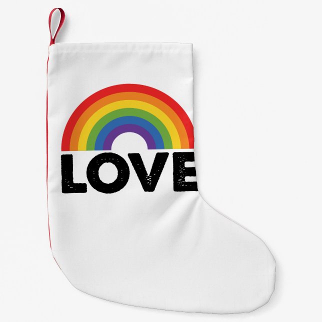 Pride Kärlek är Kärlek Gay Jämlikhet Regnbåge HBTQ Liten Julstrumpa (Framsidan)