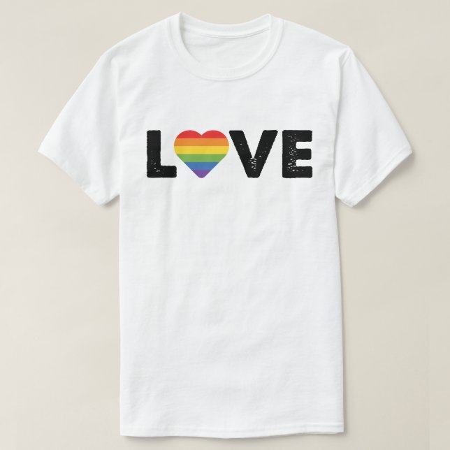 Pride Kärlek är Kärlek Gay Jämlikhet Regnbåge HBTQ T Shirt (Design framsida)