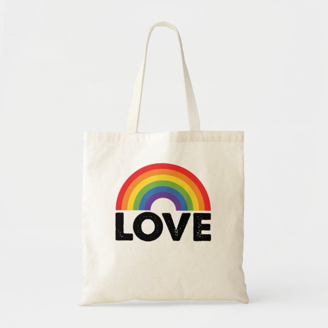 Pride Kärlek är Kärlek Gay Jämlikhet Regnbåge HBTQ Tygkasse (Framsidan)
