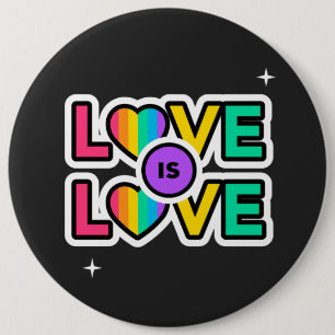Pride. Kärlek är kärlek. Gay Rainbow färg Button Knapp