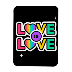 Pride. Kärlek är kärlek. Gay Rainbow färg Magnet