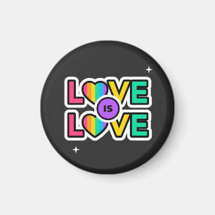 Pride. Kärlek är kärlek. Gay Rainbow färg Magnet