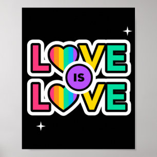 Pride. Kärlek är kärlek. Gay Rainbow färg Poster