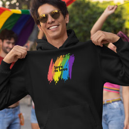 Pride Kärlek är Kärlek HBT-regnbåge Hoodie