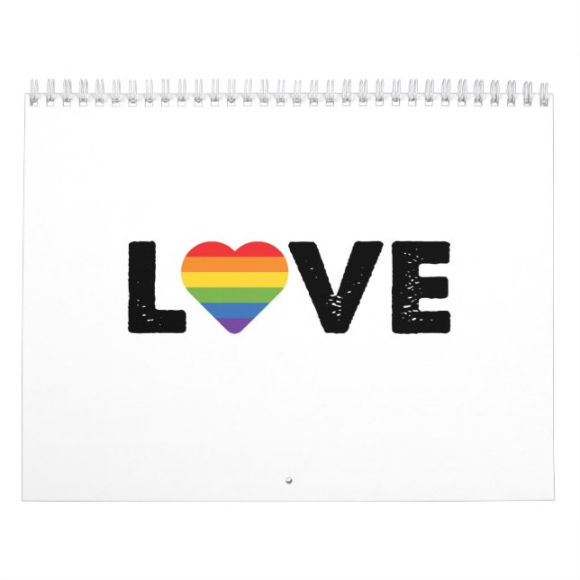 Pride Kärlek är Kärlek Homosexuell Jämlikhet Regnb Kalender (Omslag)