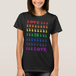 Pride Kärlek är Kärlek multifärgade fredsskyltar T Shirt