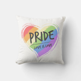 Pride Kärlek är Kärlek Rainbow Heart Kudde