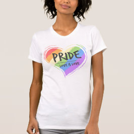 Pride Kärlek är Kärlek Rainbow Heart T Shirt