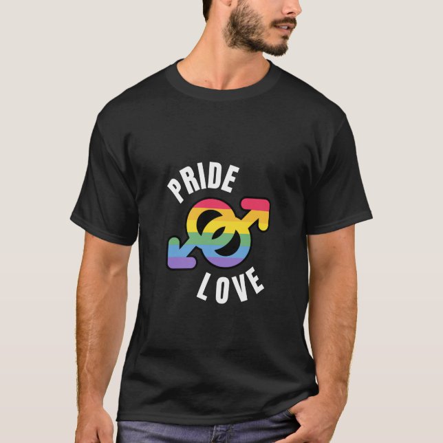 Pride Kärlek blk manar T Shirt (Framsida)