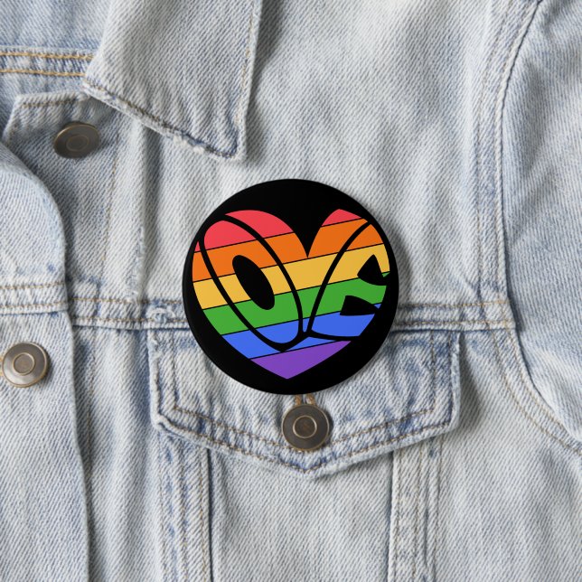 Pride Kärlek Gay Rainbow LGBTQ Badge Knapp (In Situ)