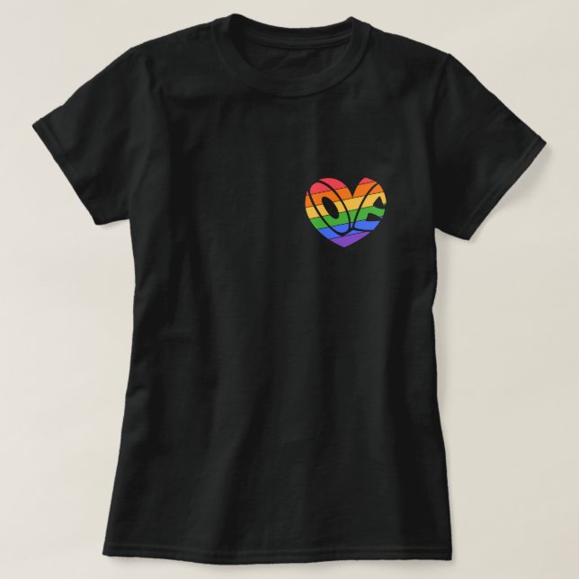 Pride Kärlek Gay Rainbow LGBTQ T-Shirt (Design framsida)