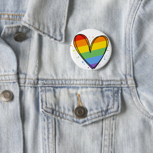 Pride Kärlek Heart Gay Rainbow LGBTQ Keychain Knapp