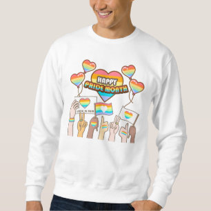 Pride kärlek. Kärlek är rättvist. Pride månad Lång Ärmad Tröja