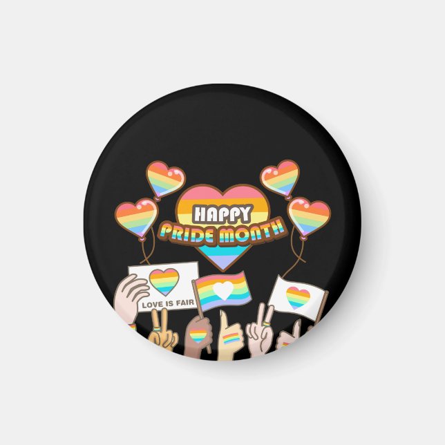 Pride kärlek. Kärlek är rättvist. Pride månad. Magnet (Framsidan)