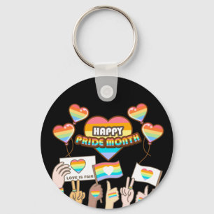 Pride kärlek. Kärlek är rättvist. Pride månad. Nyckelring