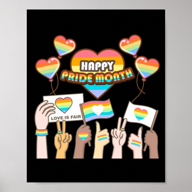 Pride kärlek. Kärlek är rättvist. Pride månad. Pos Poster (Framsidan)