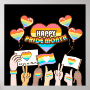 Pride kärlek. Kärlek är rättvist. Pride månad. Pos Poster
