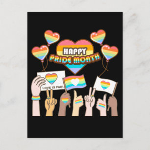 Pride kärlek. Kärlek är rättvist. Pride månad. Pos Vykort