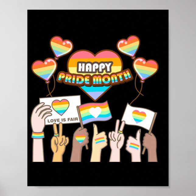 Pride kärlek. Kärlek är rättvist. Pride månad. Poster (Framsidan)