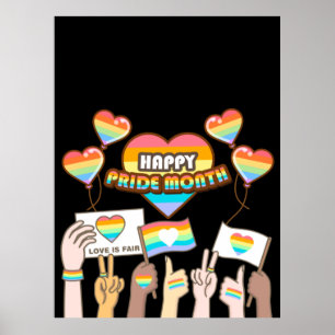 Pride kärlek. Kärlek är rättvist. Pride månad. Poster