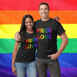 Pride Kärlek Rainbow Flagga Typografi T Shirt