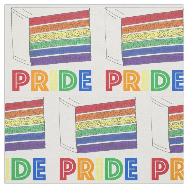 PRIDE Kärlek Regnbåge Lagrar Bröllop Cake Slice HG Tyg (Provkarta)