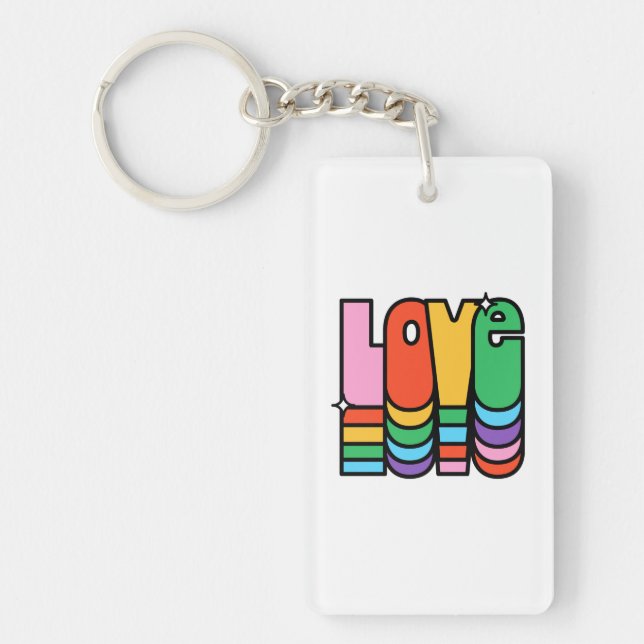 Pride- kärlek regnbågsfärg. kärlek är kärlek.      nyckelring (Framsidan)
