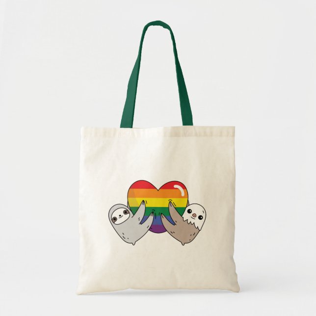 Pride Kärlek Sloths Tygkasse (Framsidan)