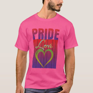 Pride Kärlek - Snyggt LGBTQ+ Design Rainbow Färg T Shirt