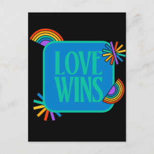 Pride-kärlek vinner. Gay rainbow lgbt Vykort