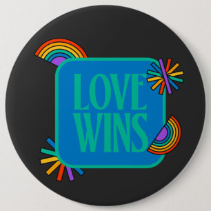 Pride-kärlek vinner. Gay rainbow lgbtq Button Knapp