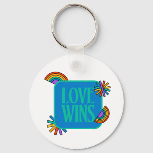 Pride-kärlek vinner. Gay rainbow lgbtq Keych Nyckelring
