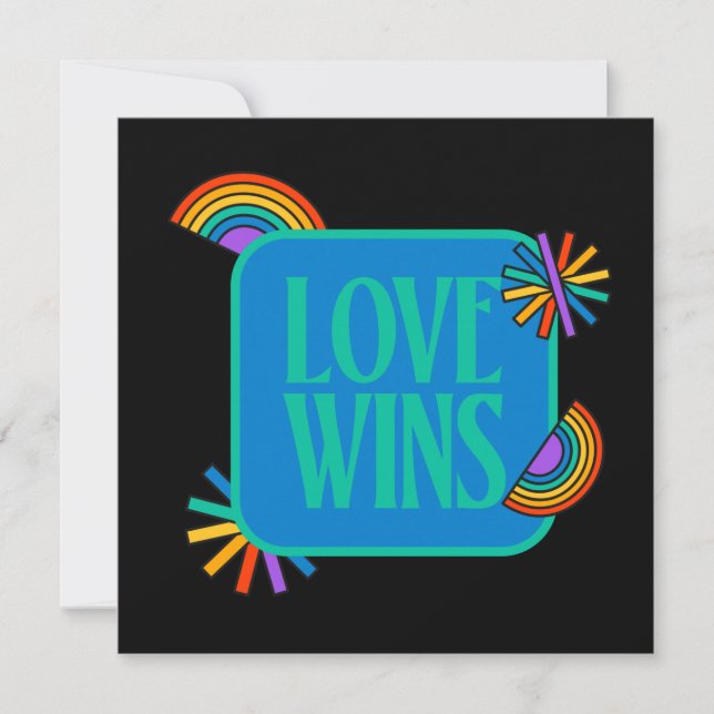 Pride-kärlek vinner. Gay rainbow lgbtq Kort (Framsida)
