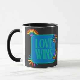 Pride-kärlek vinner. Gay rainbow lgbtq Mugg