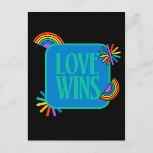 Pride-kärlek vinner. Gay rainbow lgbtq Vykort
