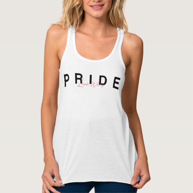 Pride Kärlek Vins Colorful Rainbow LGBTQ Linne Med Racerback (Framsida)