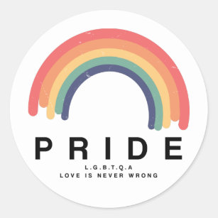 Pride Kärlek Vins Colorful Rainbow LGBTQ Runt Klistermärke