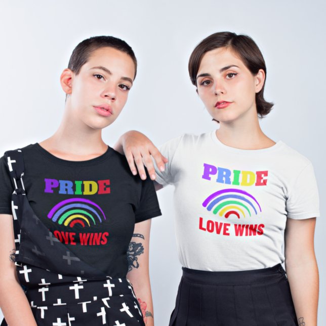 Pride Kärlek Vins HBT Artsy Rainbow White T Shirt (Skapare uppladdad)