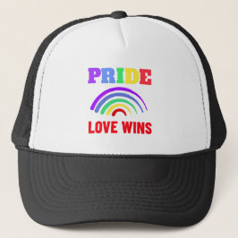Pride Kärlek Wins HBT Artsy Rainbow Motif Keps